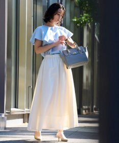 UNFILO 【洗える】撥水ナイロンタフタ ロングスカート