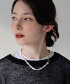 Phoebe メタリックパールチョーカーネックレス/41cm