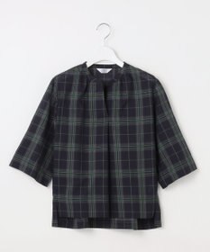 J.PRESS LADIES 【WEB限定カラーあり・洗える】SOFT SHEER チェック キーネック ブラウス