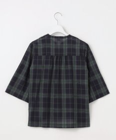 J.PRESS LADIES 【WEB限定カラーあり・洗える】SOFT SHEER チェック キーネック ブラウス