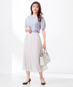 ANY SIS 【洗える】タックスリーブパール調 ニット