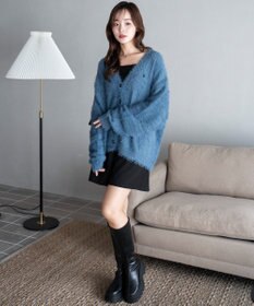 WEGO 【25年秋冬新作/WEB限定】別注USPOLOシャギーニットカーデ