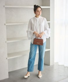 #Newans 【洗濯機可能/シワになりにくい】リボンカフスブラウス