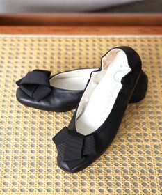 nouvelleRobe Oū サイズ追加【本革・高反発】Big Ribbon スクエアトゥ パンプス