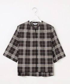 J.PRESS LADIES 【WEB限定カラーあり・洗える】SOFT SHEER チェック キーネック ブラウス