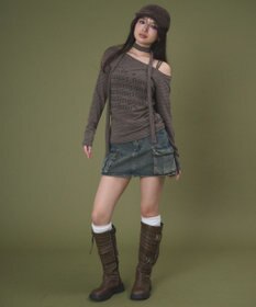 WEGO チョーカー付きボーダーロゴトップ