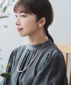 Pisceans フローラル&コットンパールイヤリング