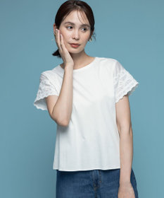 組曲 レーススリーブシルケット カットソー