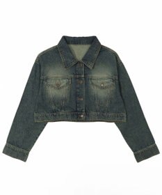 WEGO ヴィンテージウォッシュショートデニムジャケット