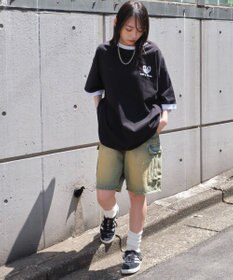 WEGO 【ユニセックス着用ITEM/MLサイズ展開】アクセ付きリンガーグラフィックT（SS）