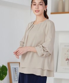 Tiaclasse つまみタック袖レイヤードブラウス