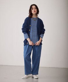 J.PRESS YORK STREET 【UNISEX】インディゴボーダーロングTシャツ