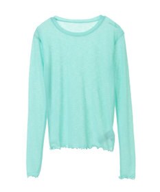 earth music&ecology シアーリブロゴ刺繍プルオーバー