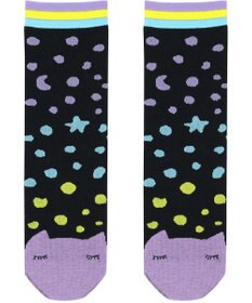 tsumori chisato SLEEP ソックス　星柄・ドット柄　ネコ顔　/ワコール　UEY516