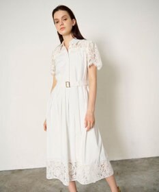 GRACE CONTINENTAL レースコンビタフタワンピース