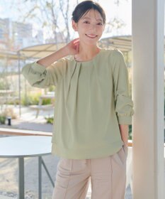 Tiaclasse つまみタック袖レイヤードブラウス