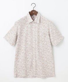 JOSEPH ABBOUD 【リネン素材/清涼感/吸水速乾】リネンハニカムプリント 半袖 シャツ