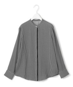 ICB L 【接触冷感・UVケア・速乾・洗える】BackSatinAmunzen バンドカラーブラウス