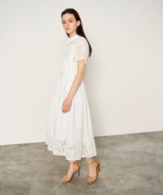 GRACE CONTINENTAL レースコンビタフタワンピース