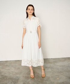 GRACE CONTINENTAL レースコンビタフタワンピース