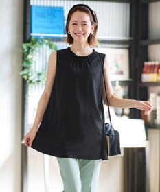 Tiaclasse 【洗える】体型カバーも叶うフリルカラーチュニックブラウス