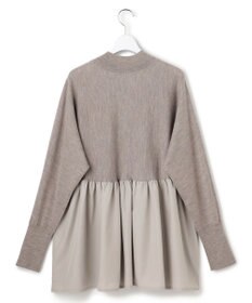 23区 L 【洗える】ギャザープルオーバー コンビ ニット