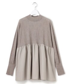 23区 L 【洗える】ギャザープルオーバー コンビ ニット