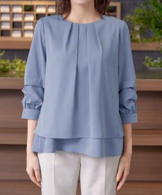 Tiaclasse つまみタック袖レイヤードブラウス