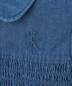 組曲 KIDS 【100㎝】 フラワーボタンデニムワンピース