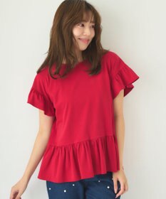 Feroux 【UVケア】フリルスリーブペプラム カットソー