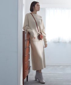 自由区 L 【洗える】ウールカシミヤブレンド ボートネックプルオーバー