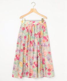 組曲 ピオニーシフォンプリント フレアスカート