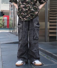 WEGO 【ユニセックス着用ITEM】デニムイージーカーゴパンツ