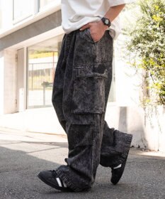 WEGO 【ユニセックス着用ITEM】デニムイージーカーゴパンツ