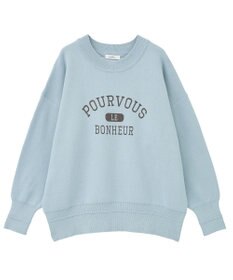 earth music&ecology 【洗濯機洗い可】スウェットライクロゴニットプルオーバー