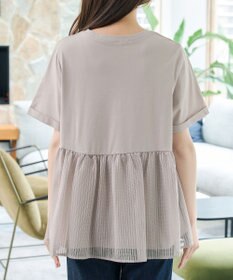 Tiaclasse 【おのののかさん着用】 「サマケア」ストライプチュール切り替えトップス