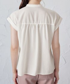 Tiaclasse 【洗える】フレンチスリーブピンタックブラウス