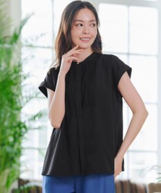 Tiaclasse 【洗える】フレンチスリーブピンタックブラウス