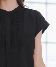 Tiaclasse 【洗える】フレンチスリーブピンタックブラウス