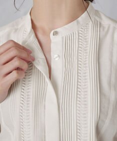 Tiaclasse 【洗える】フレンチスリーブピンタックブラウス