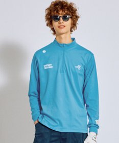 PW CIRCULUS 【吸水速乾 / UV遮蔽率99.5% UVカット / ストレッチ】【MEN】ハーフジップロングスリーブモックT ゴルフ