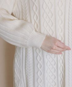 Tiaclasse アラン柄ニットチュニックワンピース