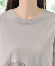 Tiaclasse 【おのののかさん着用】 「サマケア」ストライプチュール切り替えトップス