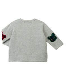 MIKI HOUSE HOT BISCUITS 【70-110cm】 エルボーパッチ 接結天竺長袖Tシャツ