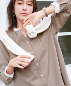 Tiaclasse 【洗える】クレリックシャツチュニックブラウス