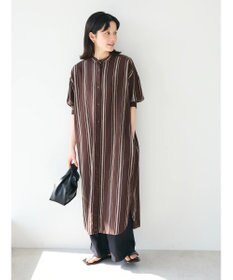 CRAFT STANDARD BOUTIQUE リネンレーヨンストライプワンピース