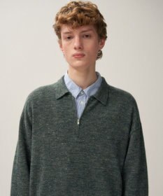 ATON BABY ALPACA LINEN | ジップアップポロセーター - UNISEX