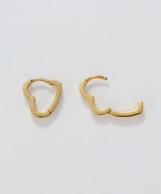 Phoebe 【金属アレルギー対応】ハートフープワンタッチピアス　ゴールド/サージカルステンレス