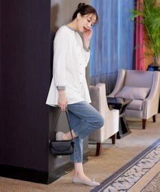 Tiaclasse 【洗える】クレリックシャツチュニックブラウス