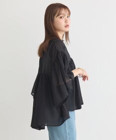 earth music&ecology Ｖネックギャザーブラウス